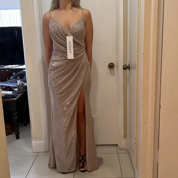 strapless open back dress Portia And Scarlett 22775C Sexy Short Prom Dress